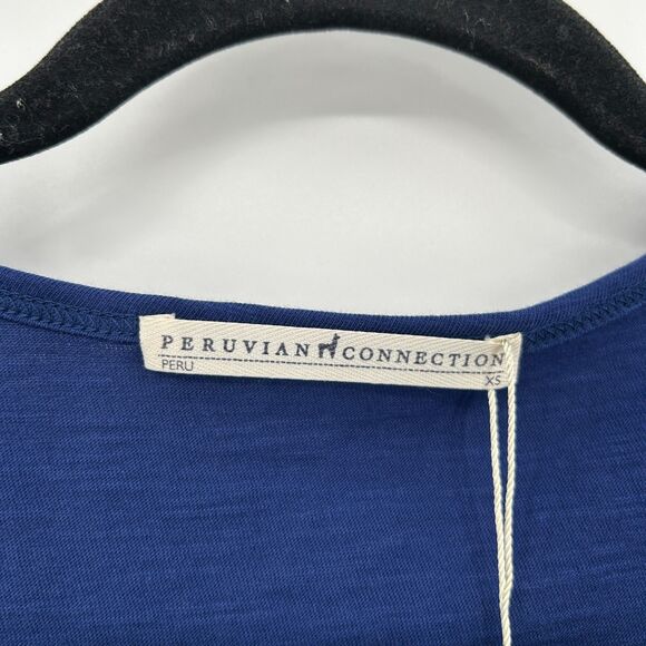 NWT PERUVIAN CONNECTION Basic Blue Scoop Neck Sleeveless Cotton Tank Top Size XS - Picture 4 of 5
